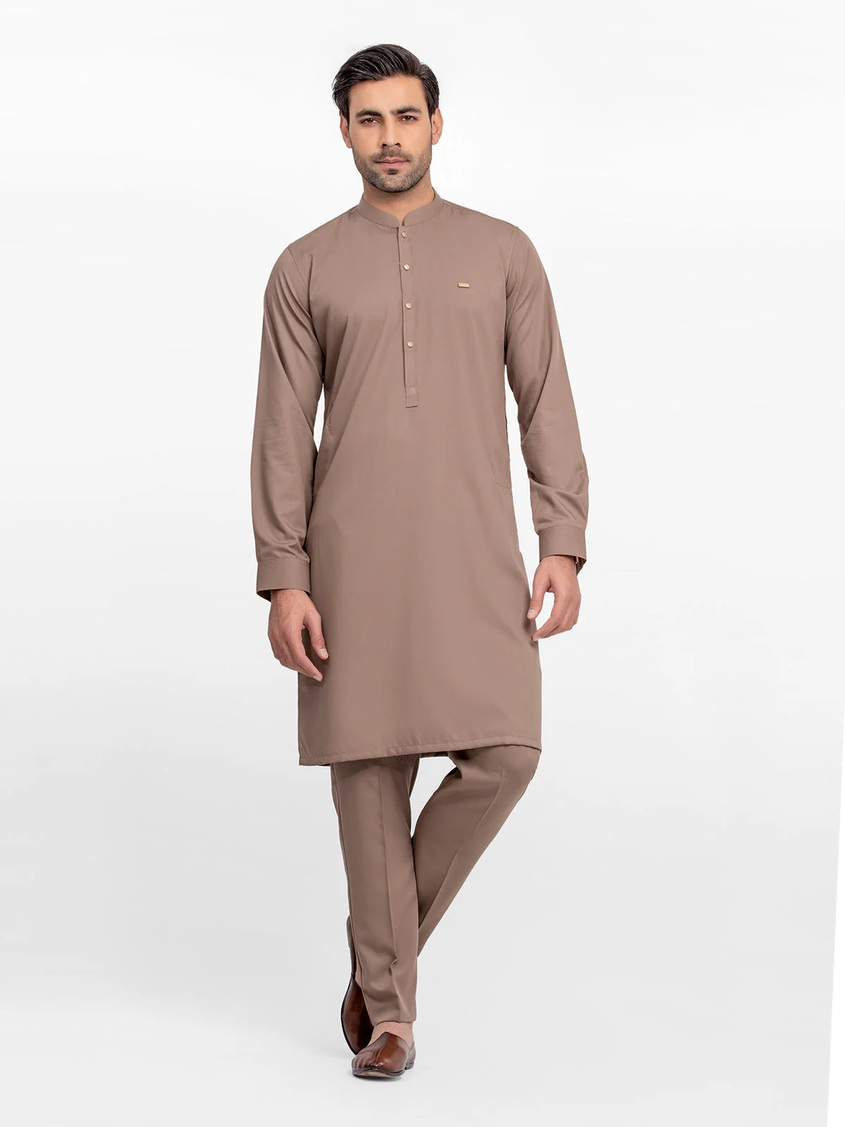 Edenrobe Coffee Kurta Pyjama Rijaal Menswear