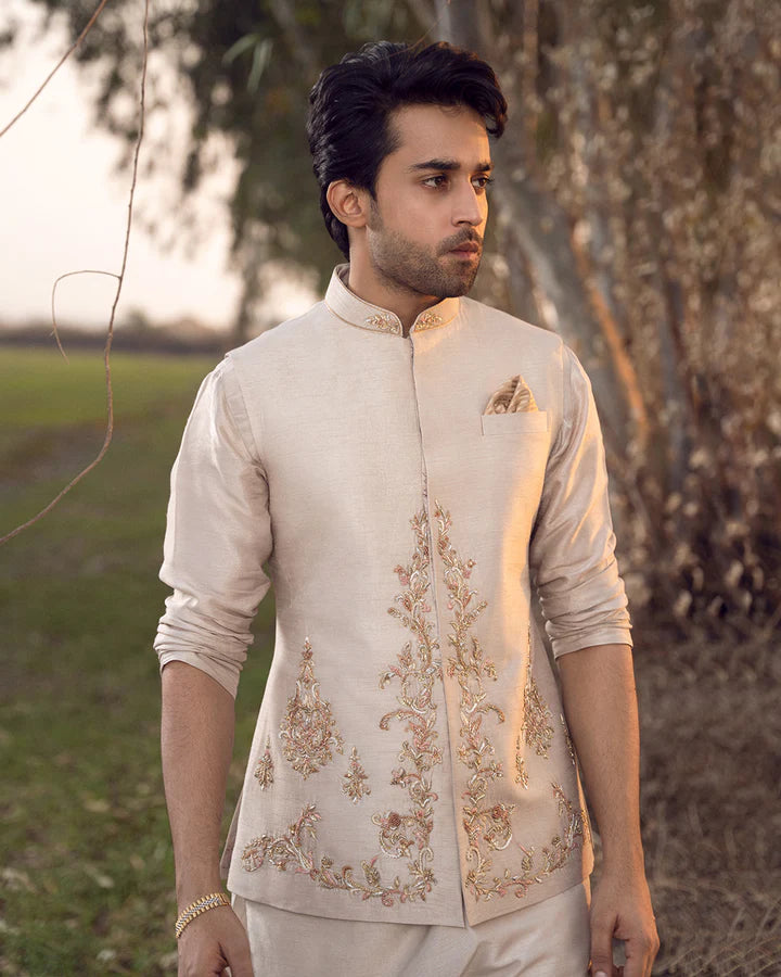 Faiza Saqlain Ashab Waiscoat Suit