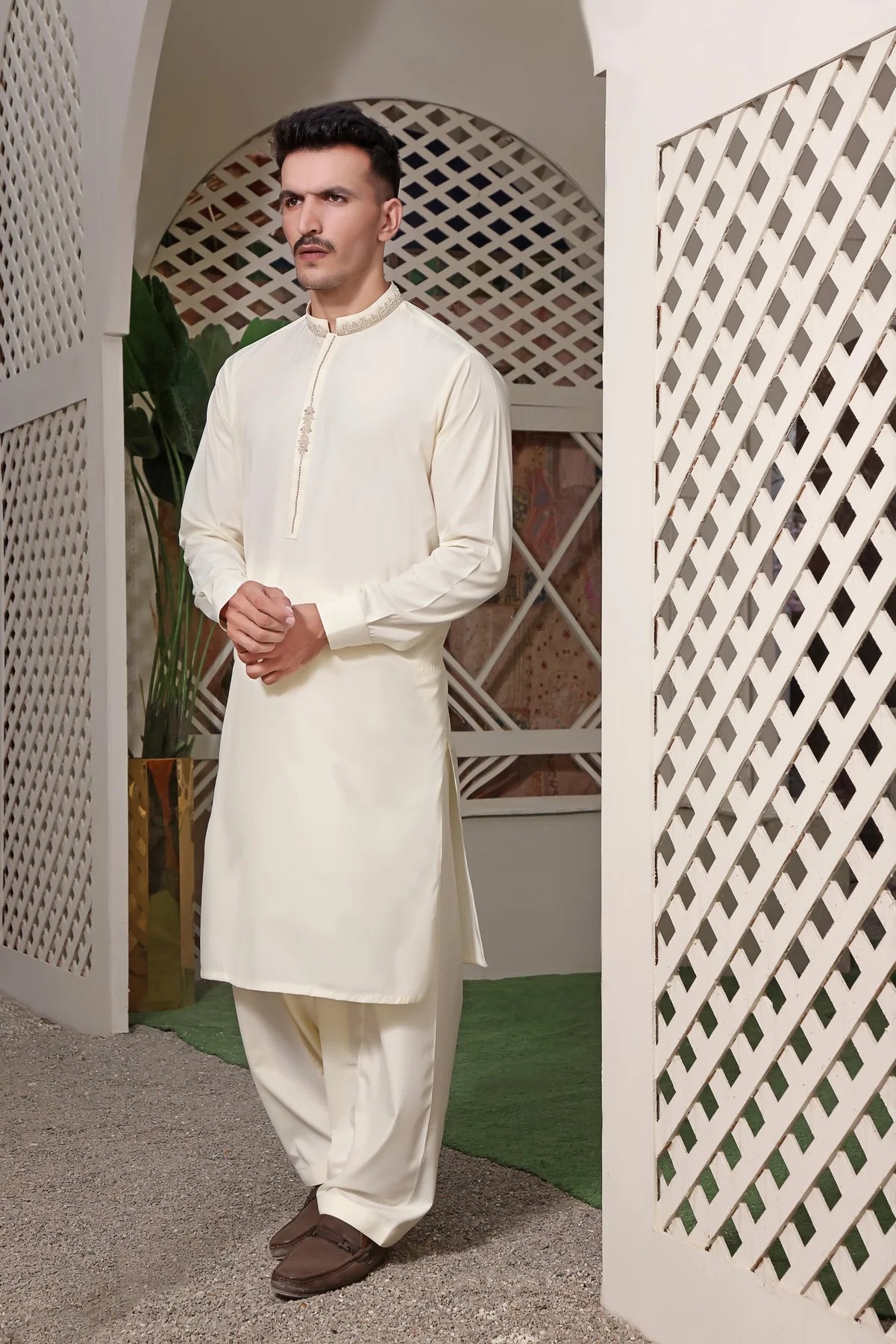 TGM Frost Cream Kameez Shalwar