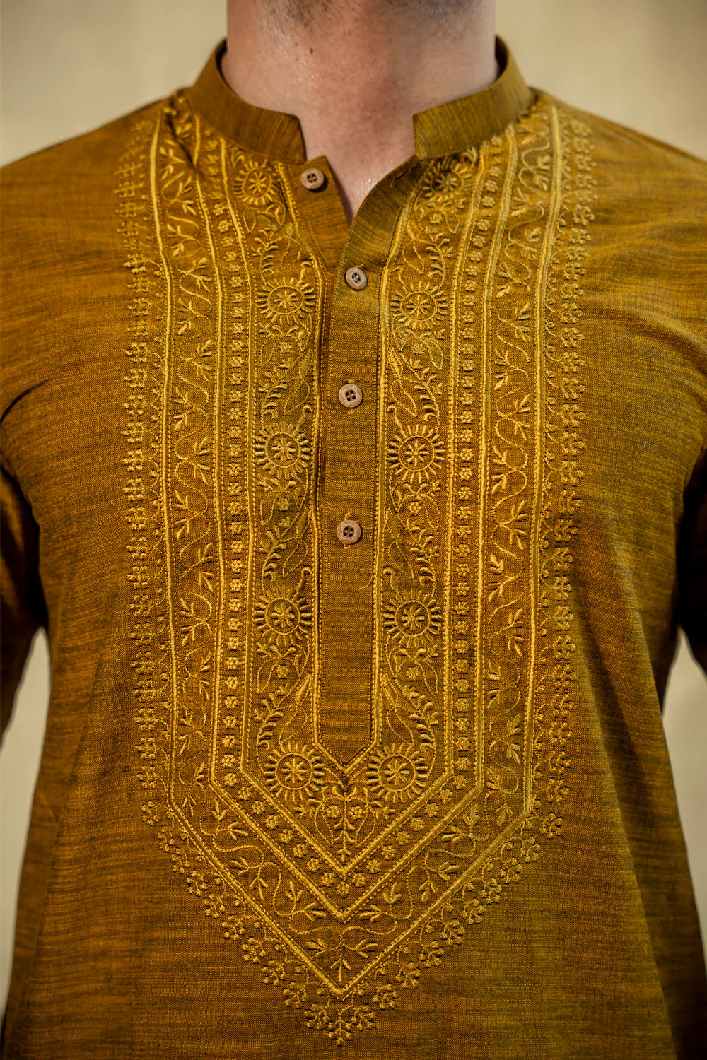 Shahid Afridi Yellow Embroidered Kurta Pyjama