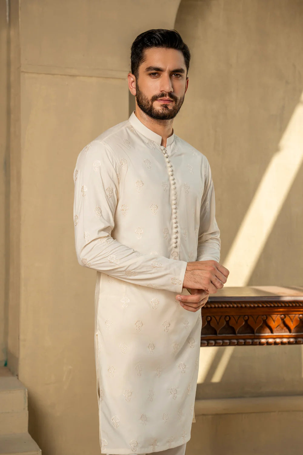 Shahid Afridi Boski Colored Kurta Pyjama