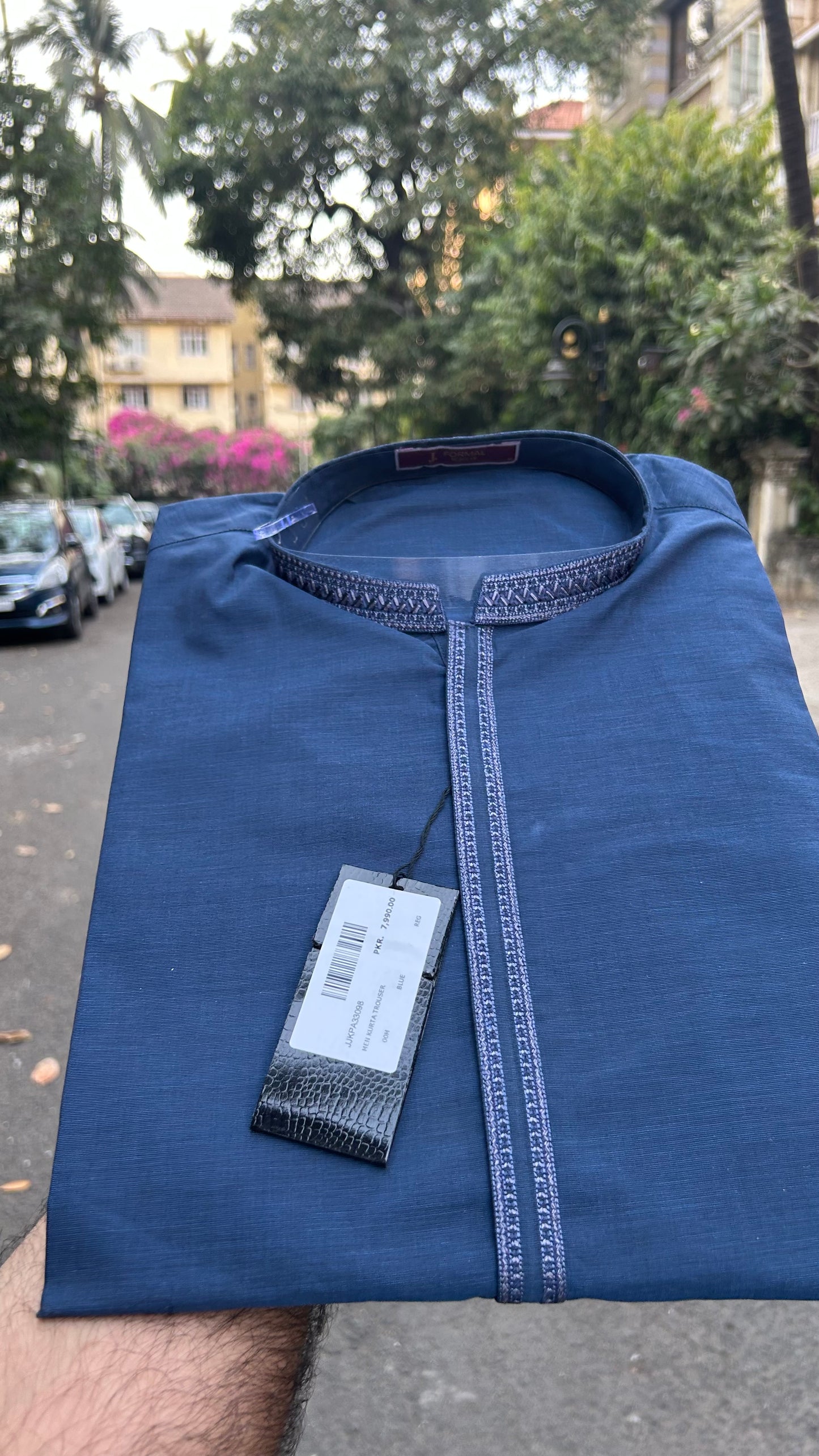 Blue Embroidered Kurta Pyjama