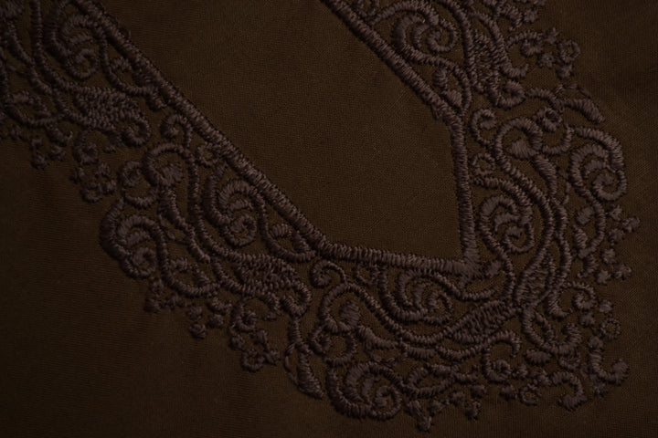 Shaad Fabrics Dark Brown Egyptian Cotton Embroidered Collection (ED#14)