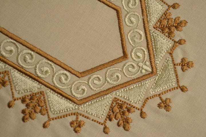 Shaad Fabrics Beige Egyptian Cotton Embroidered Collection (ED#1)