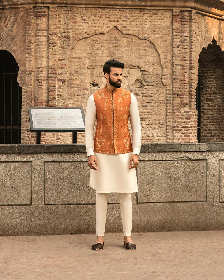 Faiza Saqlain Sahan Waiscoat Suit