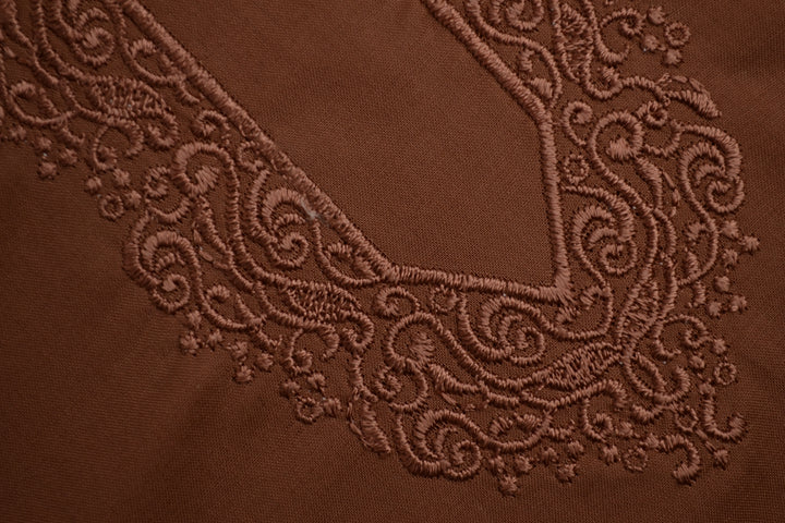 Shaad Fabrics Brown Egyptian Cotton Embroidered Collection (ED#15)