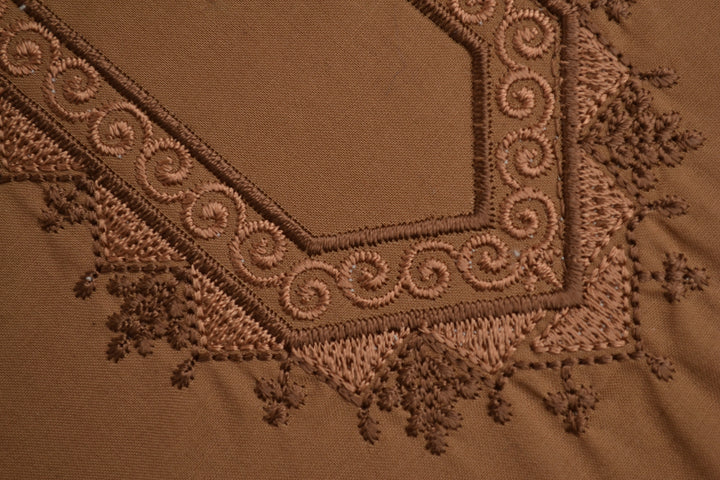 Shaad Fabrics Brown Egyptian Cotton Embroidered Collection (ED#6)