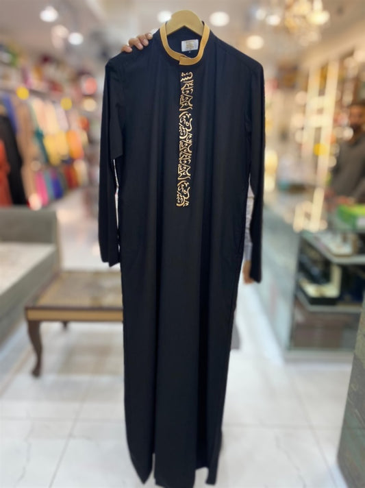 Al Turab Saudi Black Royal Thobe S1033