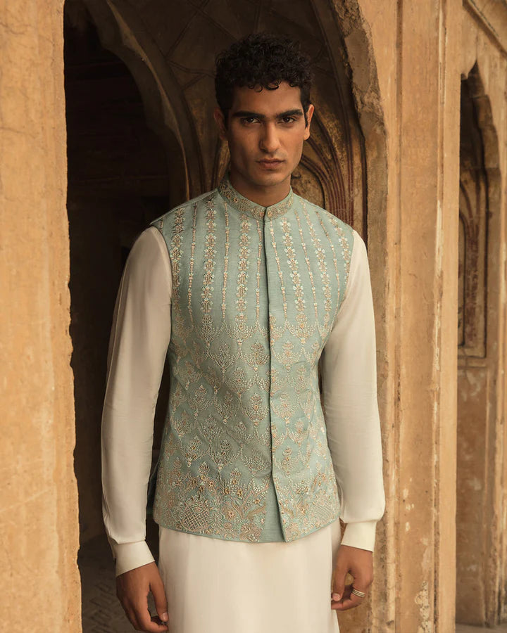 Faiza Saqlain Afshar Waiscoat Suit