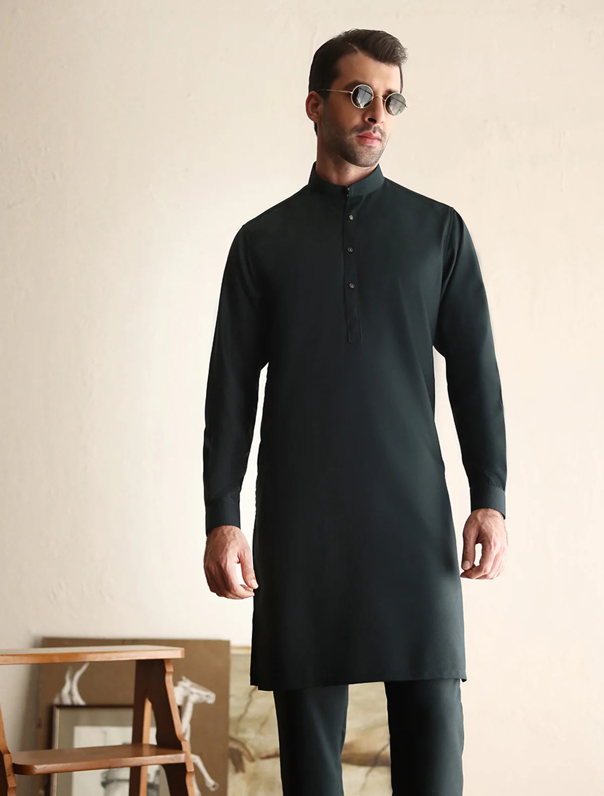 Ismail Farid Green Kurta Pyjama (DKRT127)