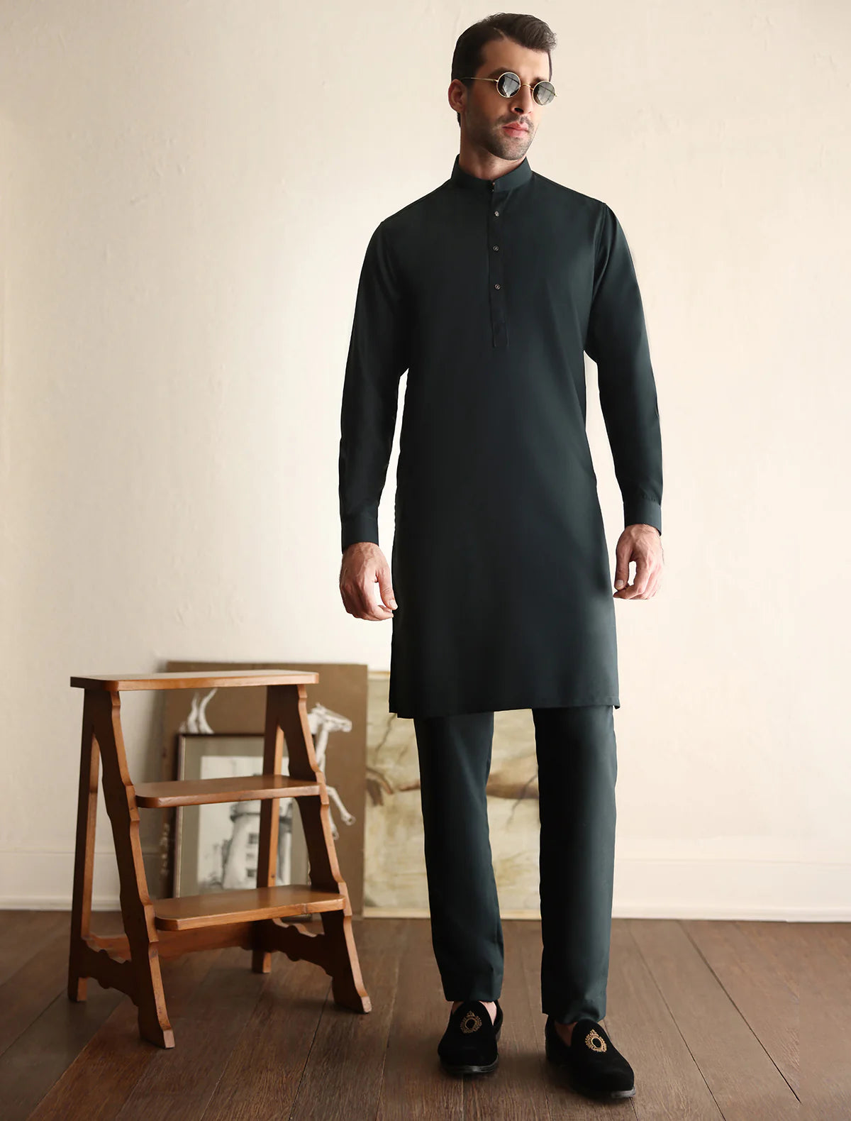 Ismail Farid Green Kurta Pyjama (DKRT127)