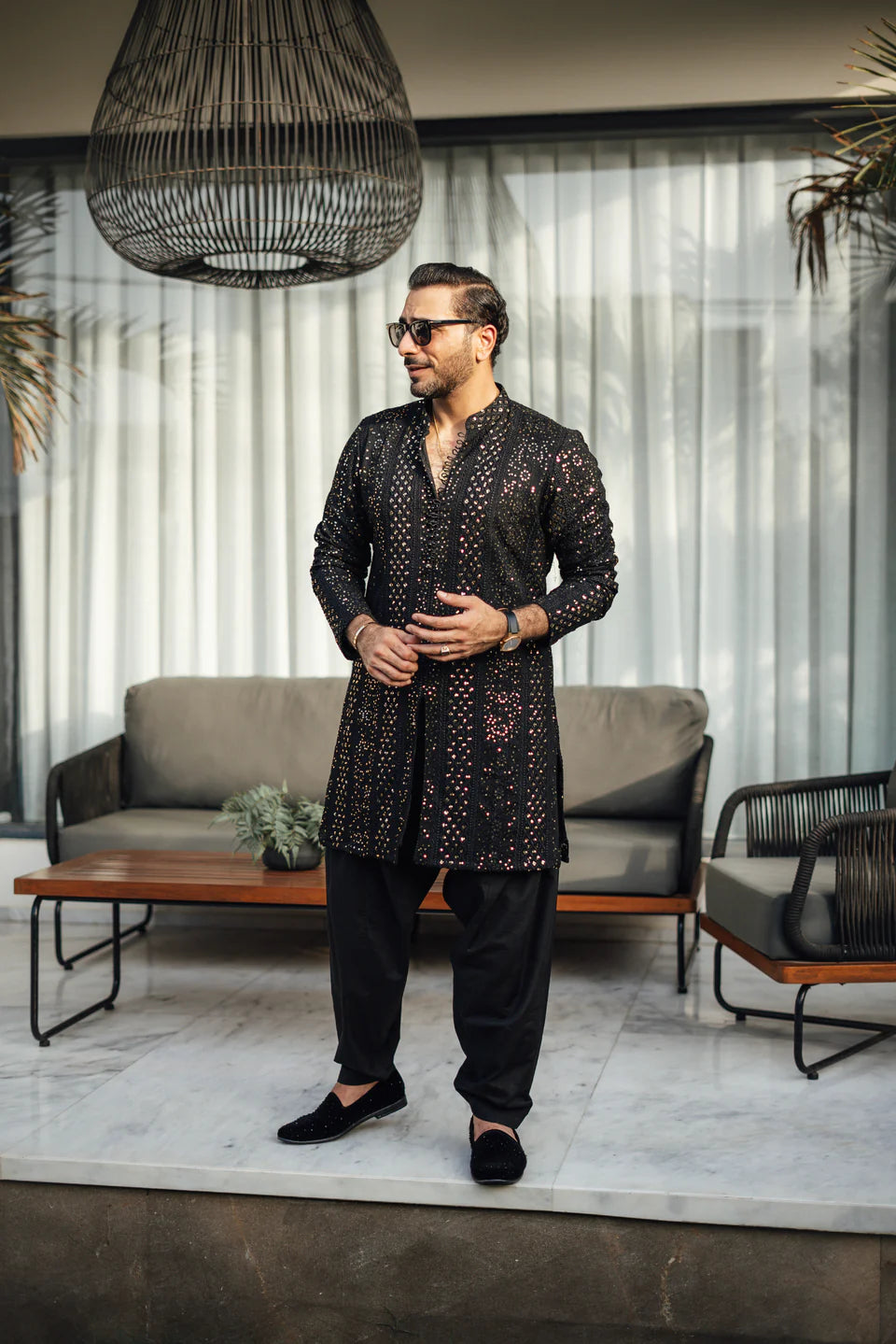 Humayun Alamgir Sequence Kurta Pyjama