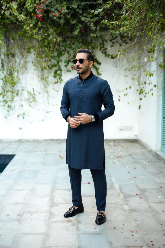 Humayun Alamgir Grey Wash & Wear Kurta Pyjama