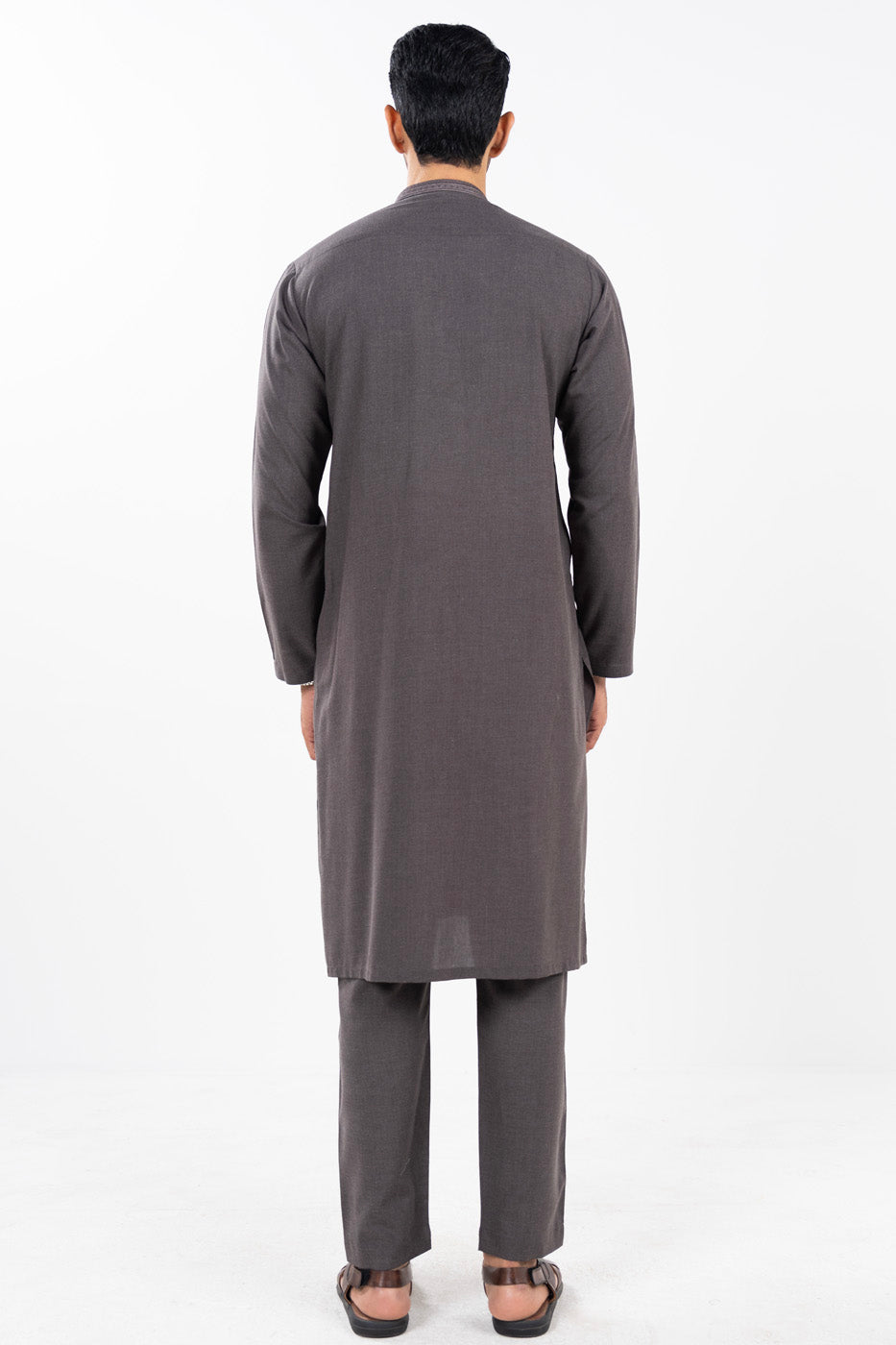 Brown Embroidered Kurta Pyjama