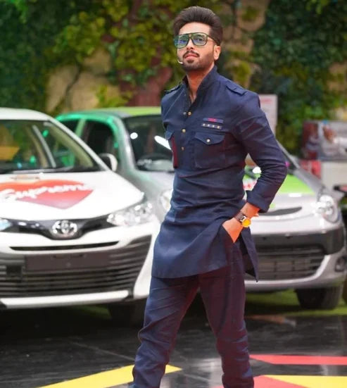 Snug Blue Force Kurta Trouser