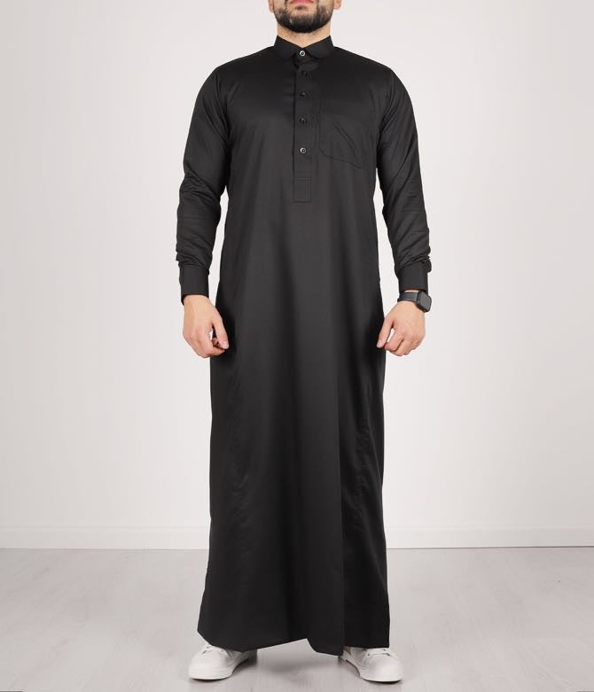 Al Turab Classic Black Thobe S1023