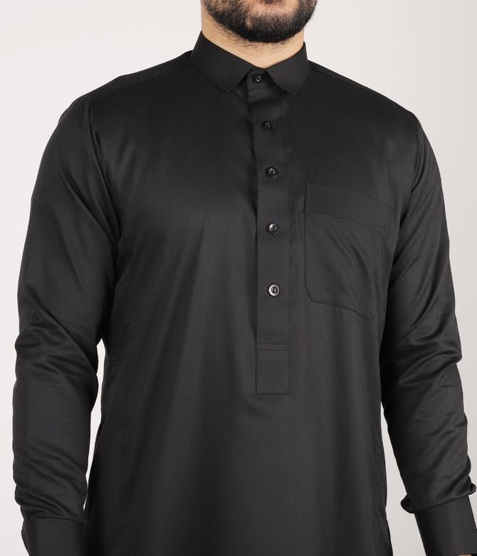 Al Turab Classic Black Thobe S1023