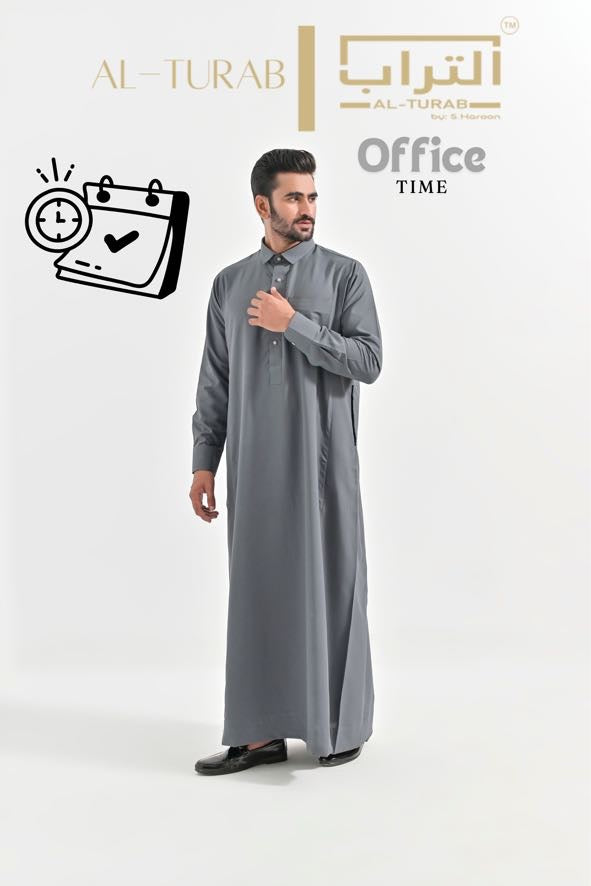 Al Turab Classic Grey Thobe S1025