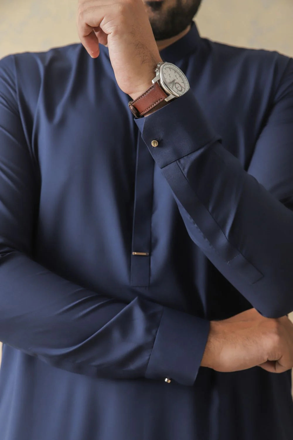 Shahid Afridi Navy Blue Kameez Shalwar