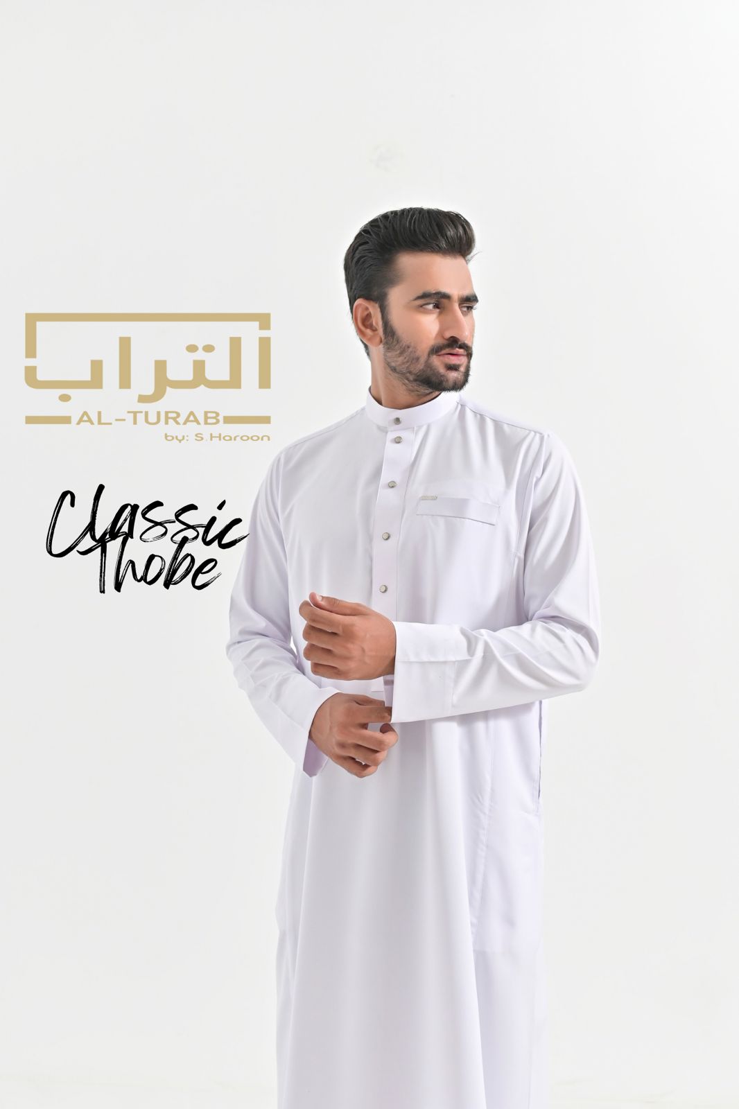 Al Turab Saudi Classic White Thobe S1032