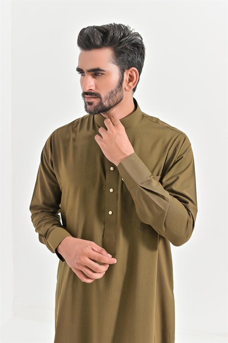 Al Turab Saudi Olive Green Thobe S1026