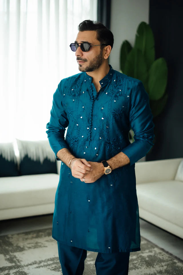 Humayun Alamgir Mirror Embossed Kurta Pyjama