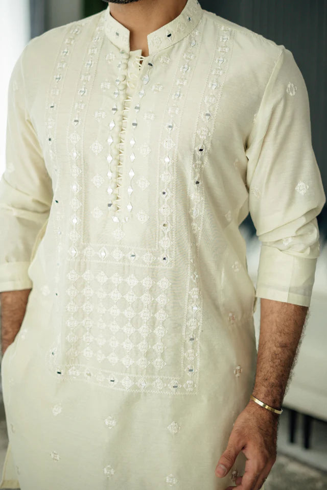 Humayun Alamgir Mirror Embossed Kurta Pyjama