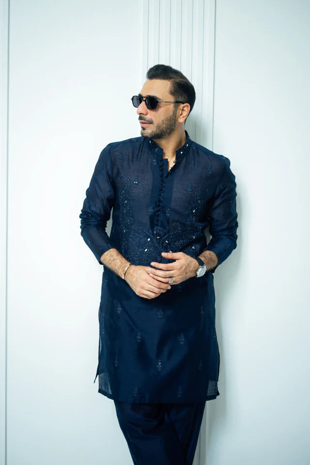 Humayun Alamgir Mirror Embossed Kurta Pyjama