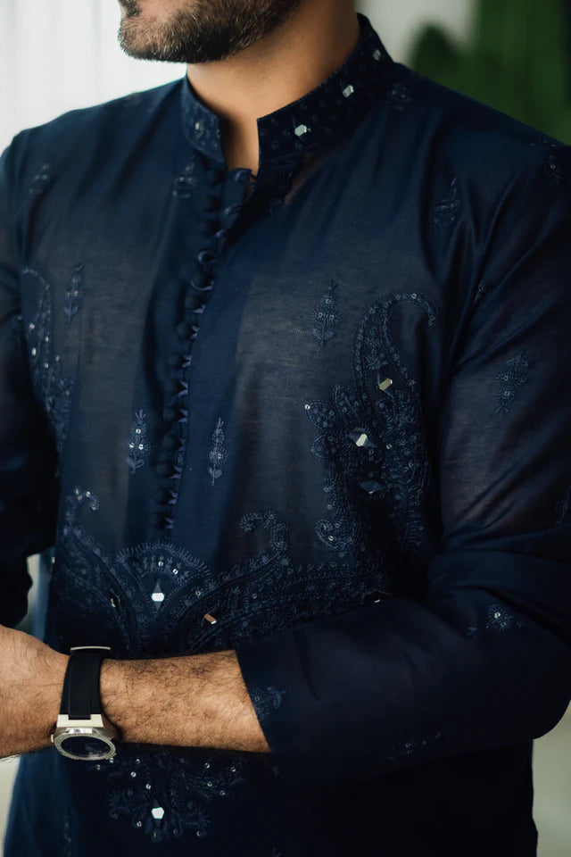 Humayun Alamgir Mirror Embossed Kurta Pyjama