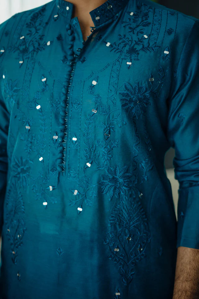 Humayun Alamgir Mirror Embossed Kurta Pyjama