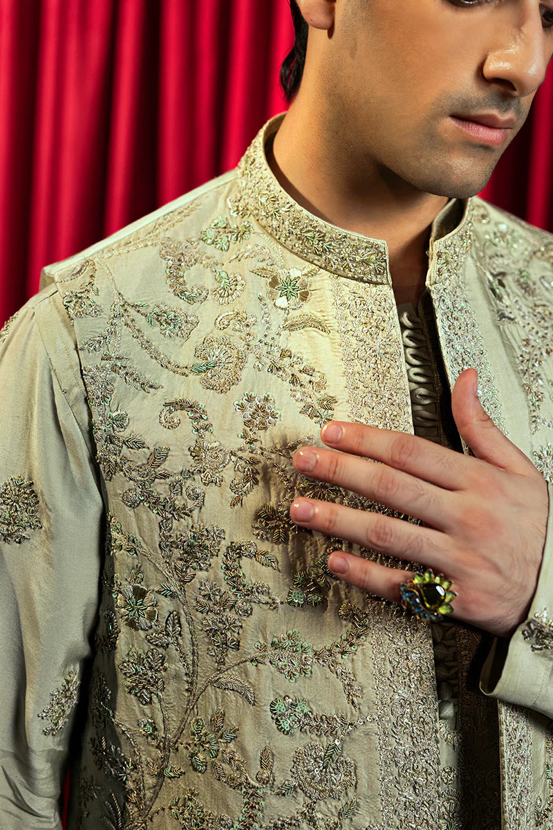 Republic By Omar Farooq Pastel Green Waistcoat